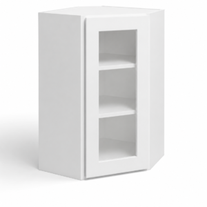 24" Diagonal Corner Wall Cabinet with Glass Door