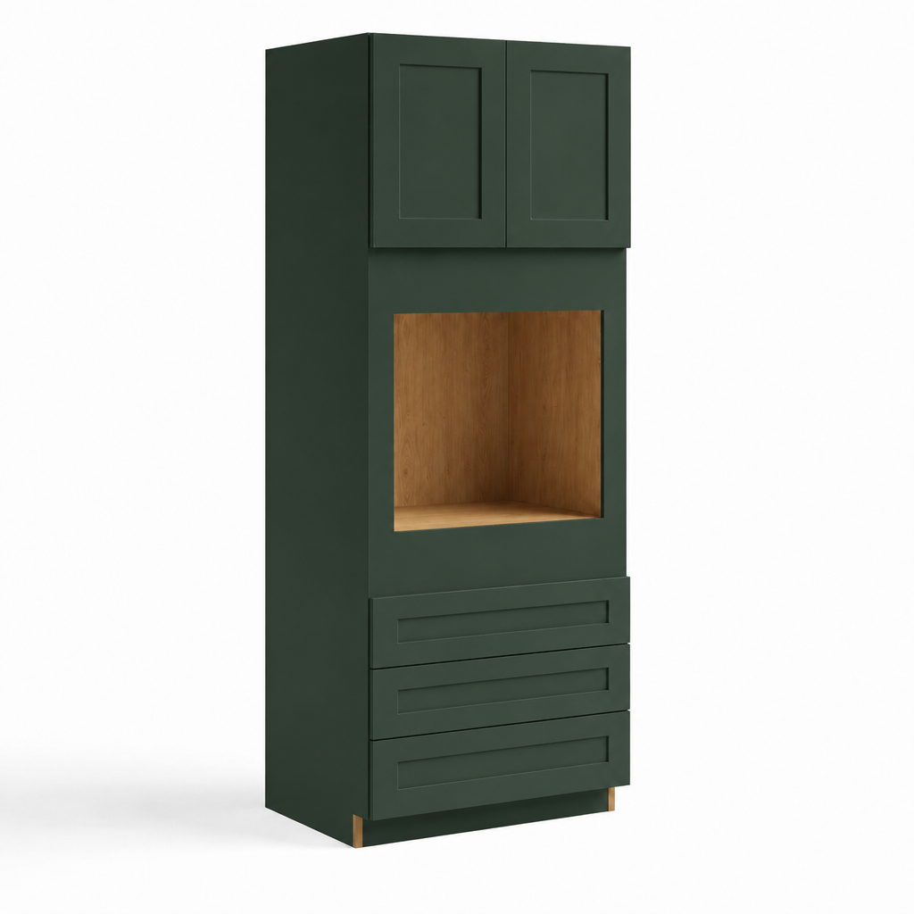 30″ W Double Door Oven Pantry Cabinet with Three Drawers