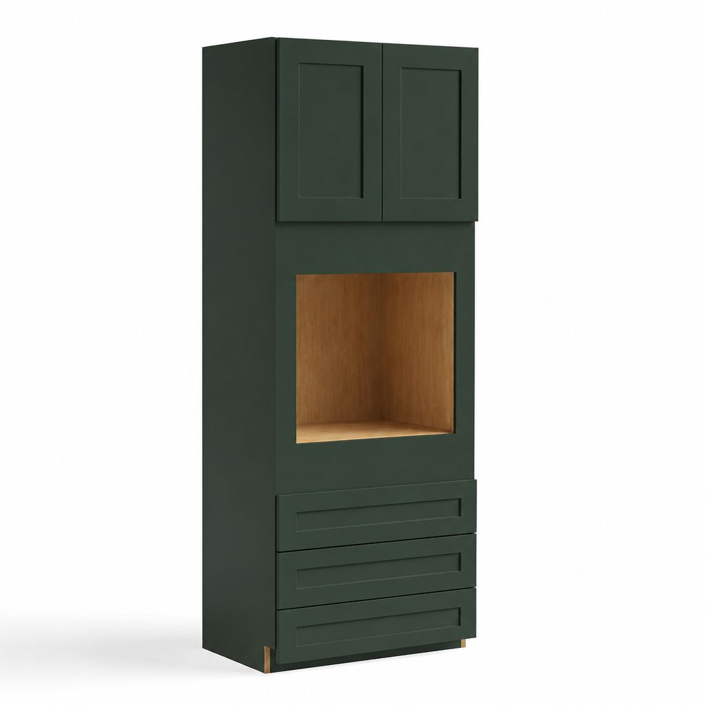33″ W Double Door Oven Pantry Cabinet with Three Drawers