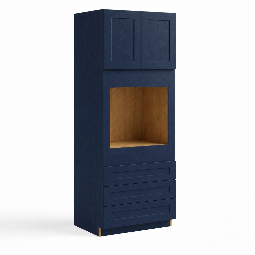 30″ W Double Door Oven Pantry Cabinet with Three Drawers