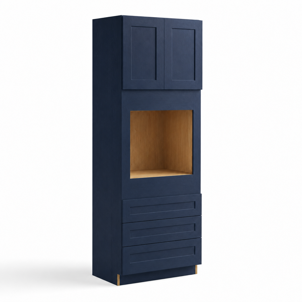 33″ W Double Door Oven Pantry Cabinet with Three Drawers
