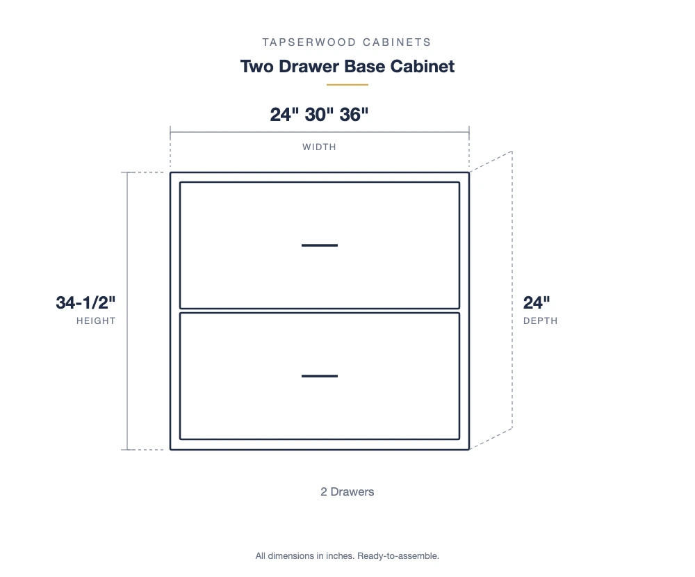 Two Drawer Base — dimensions