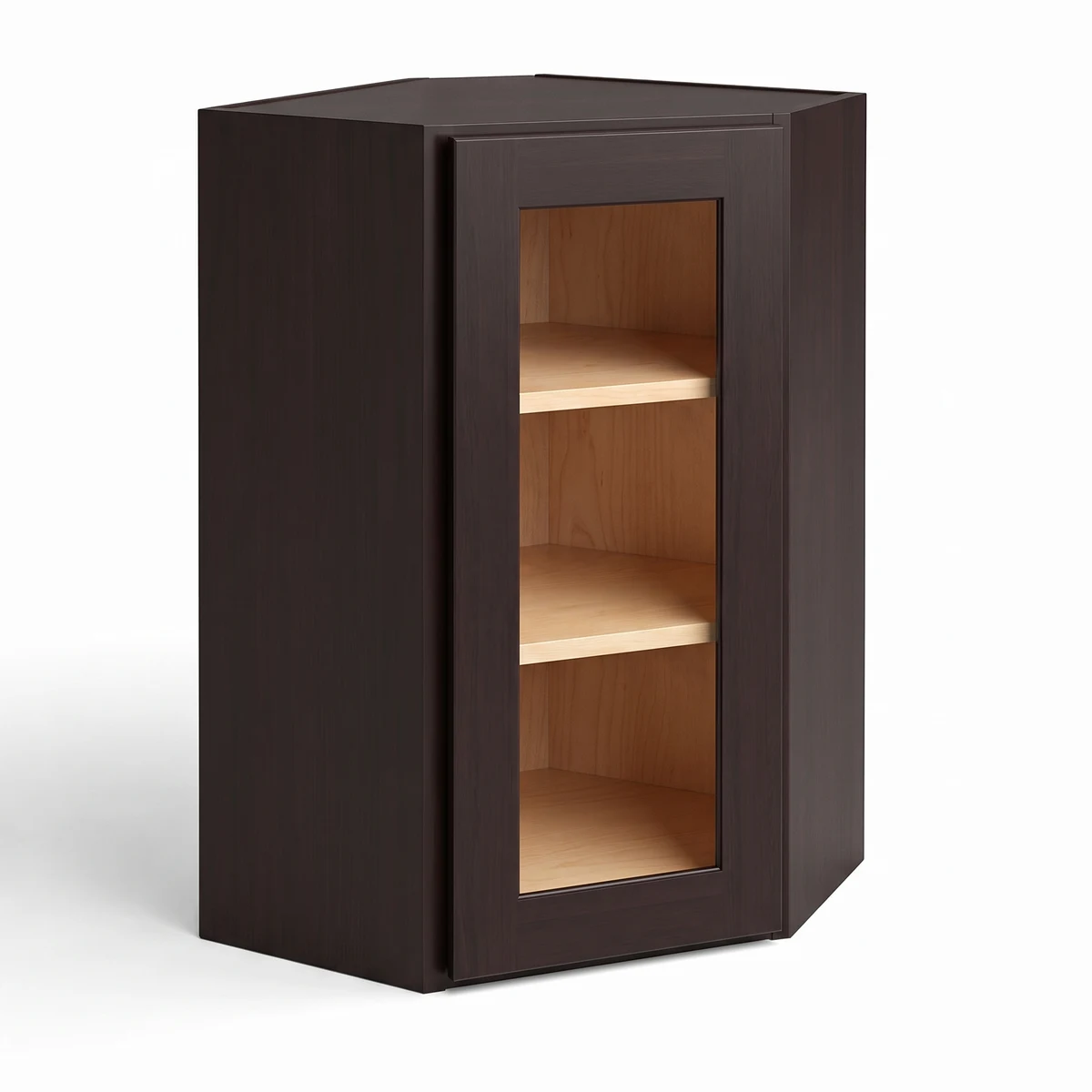 24″ Diagonal Corner Wall Cabinet with Glass Door
