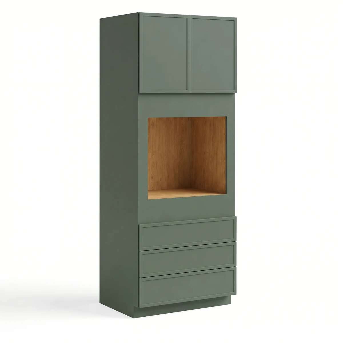 30″ W Double Door Oven Pantry Cabinet with Three Drawers