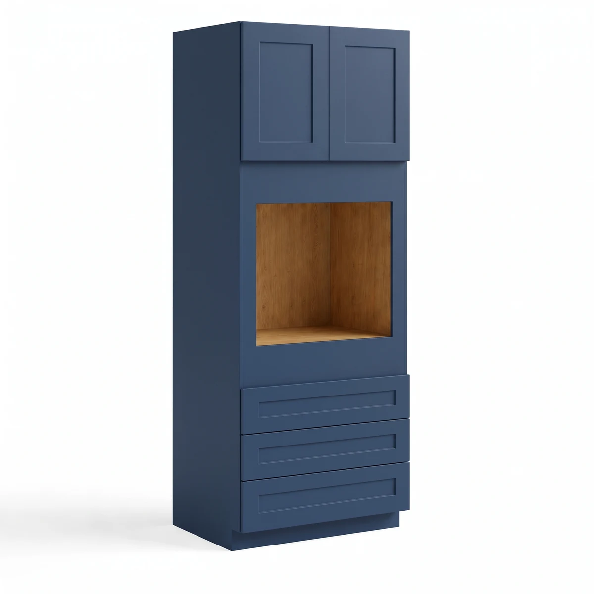30″ W Double Door Oven Pantry Cabinet with Three Drawers