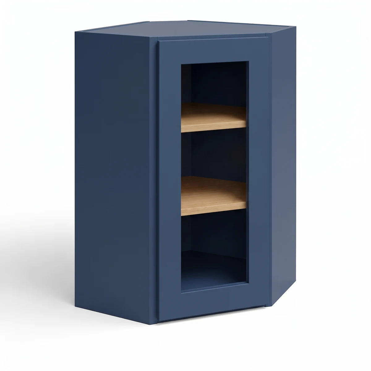24″ Diagonal Corner Wall Cabinet with Glass Door