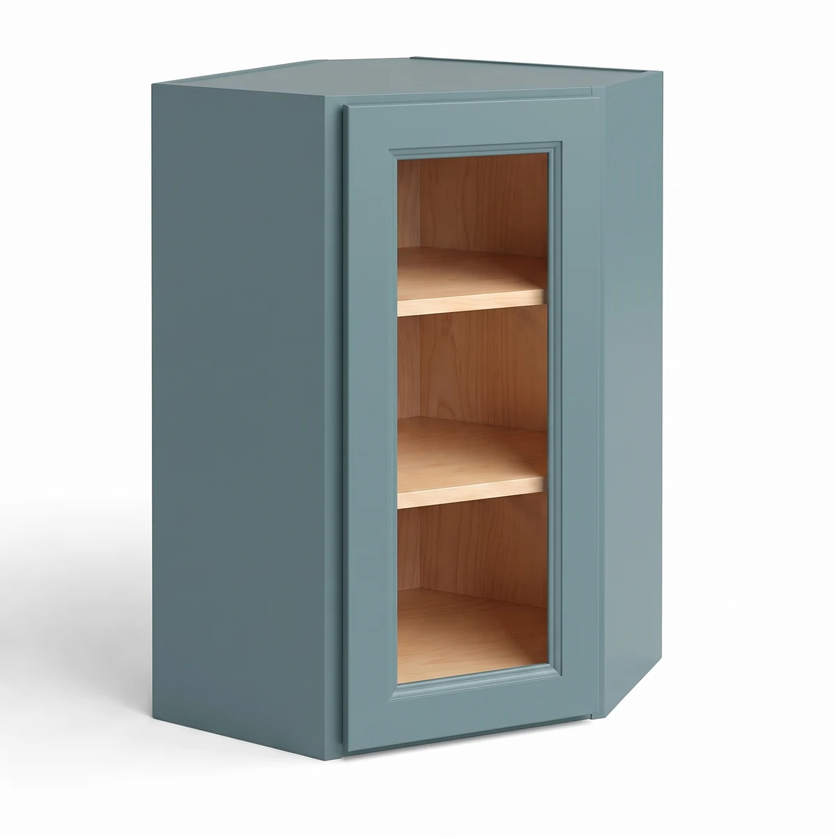 24″ Diagonal Corner Wall Cabinet with Glass Door