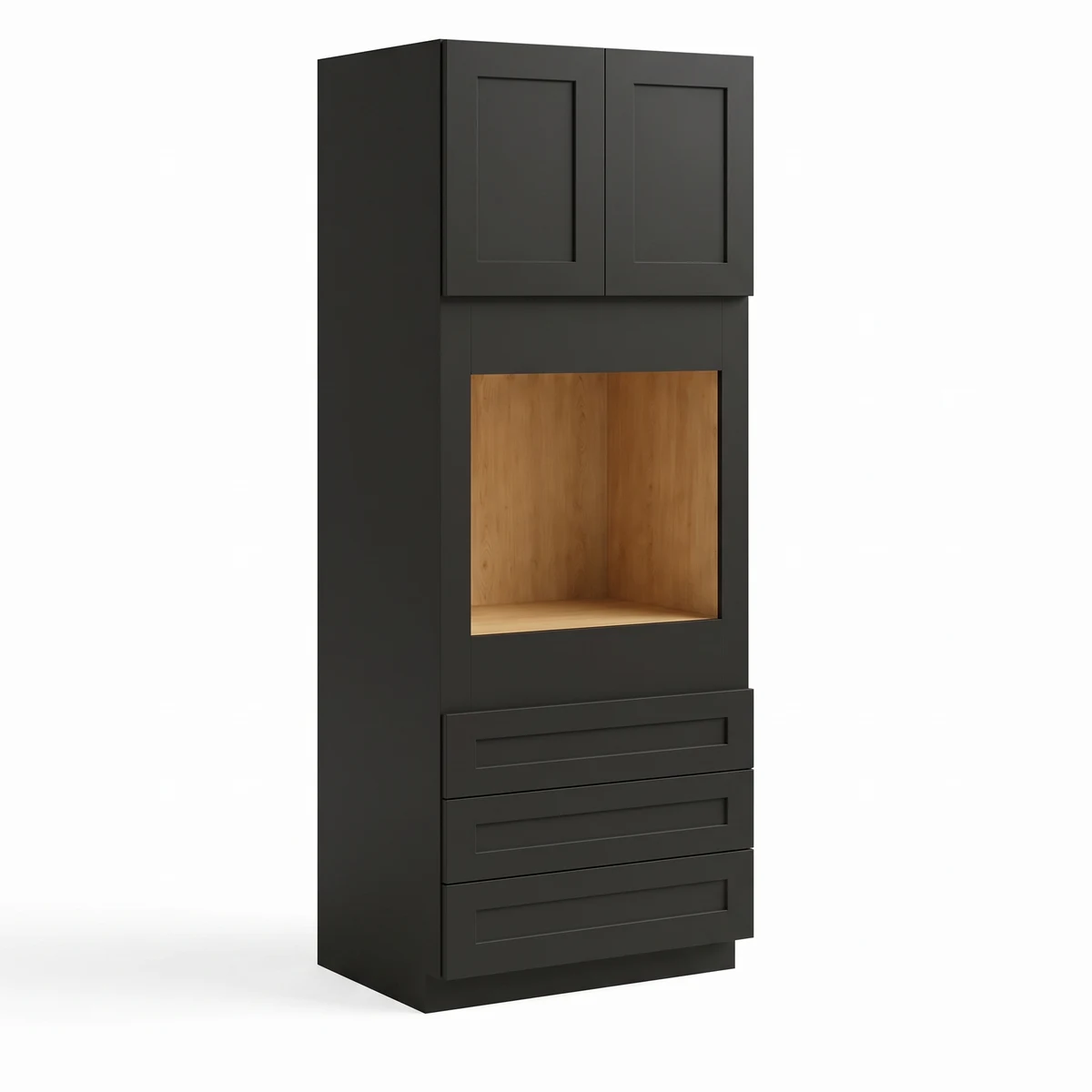 30″ W Double Door Oven Pantry Cabinet with Three Drawers