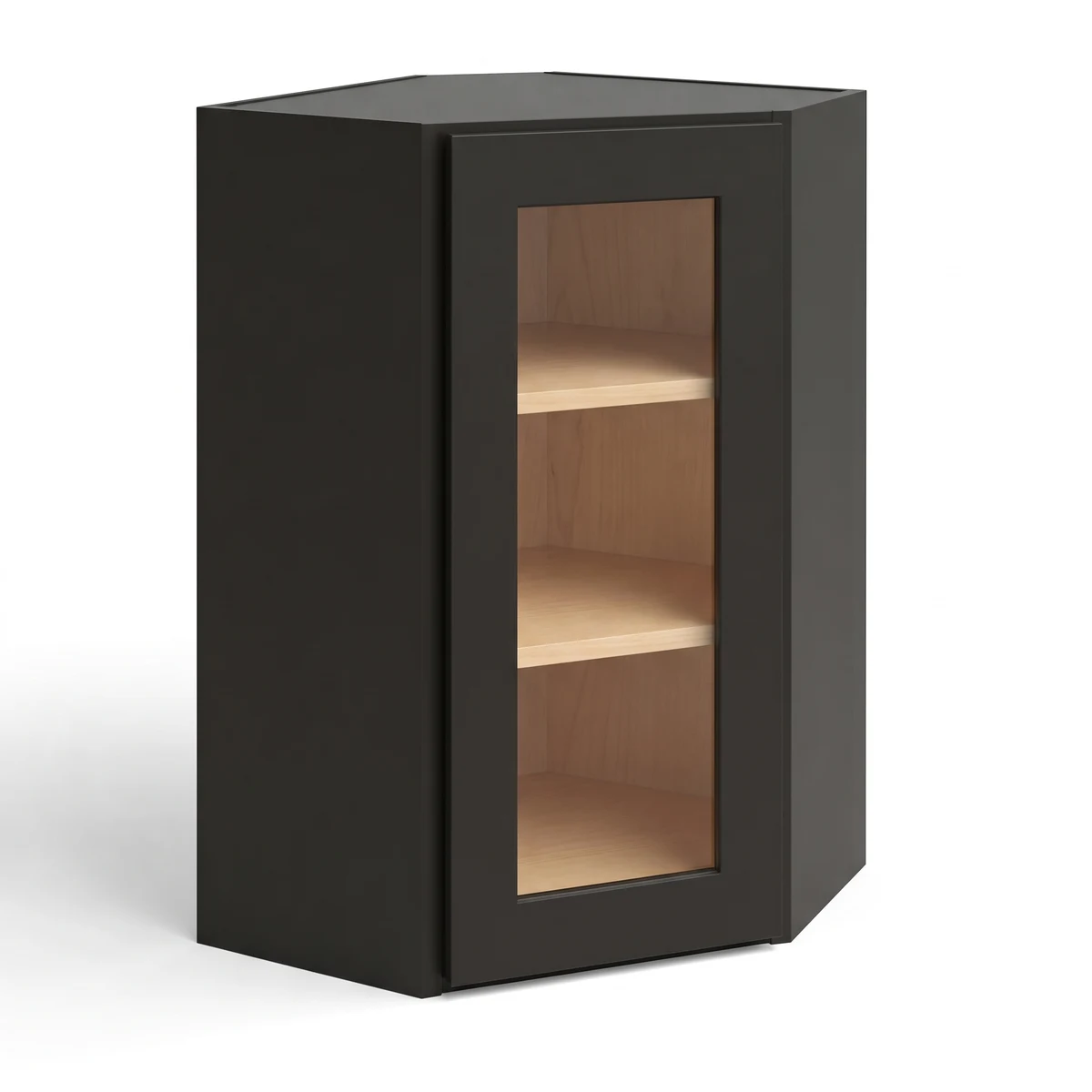 24″ Diagonal Corner Wall Cabinet with Glass Door