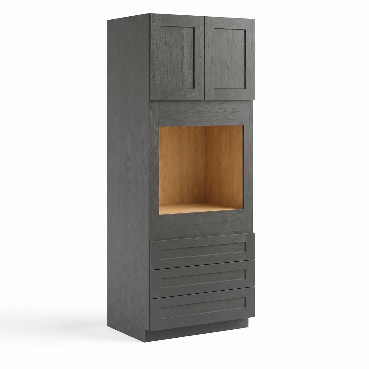 30″ W Double Door Oven Pantry Cabinet with Three Drawers