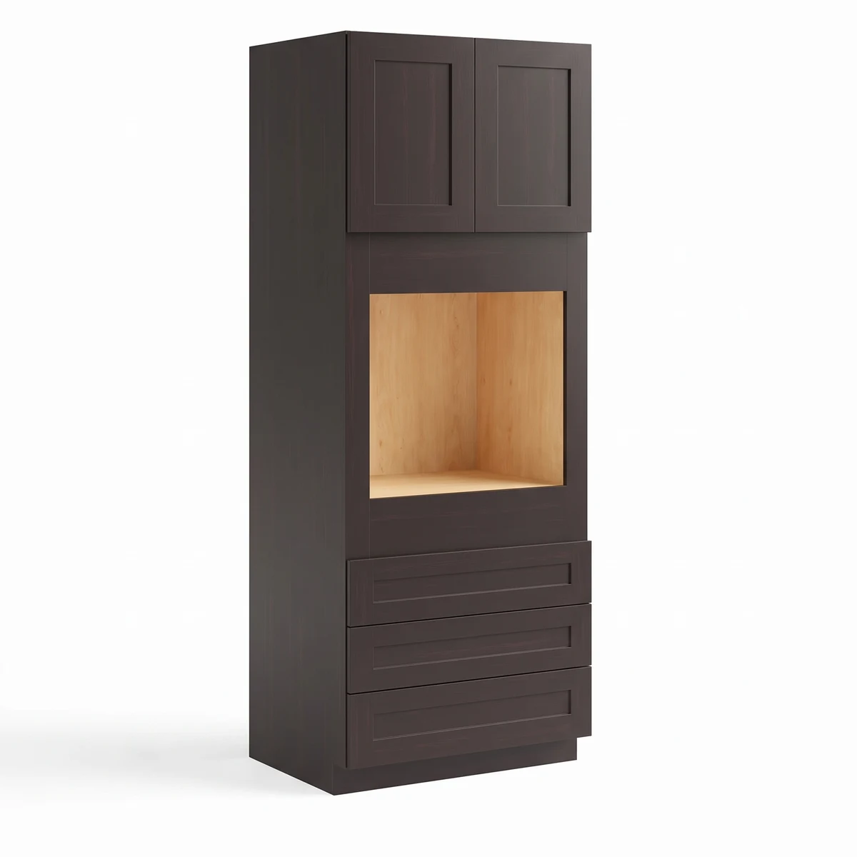 30″ W Double Door Oven Pantry Cabinet with Three Drawers