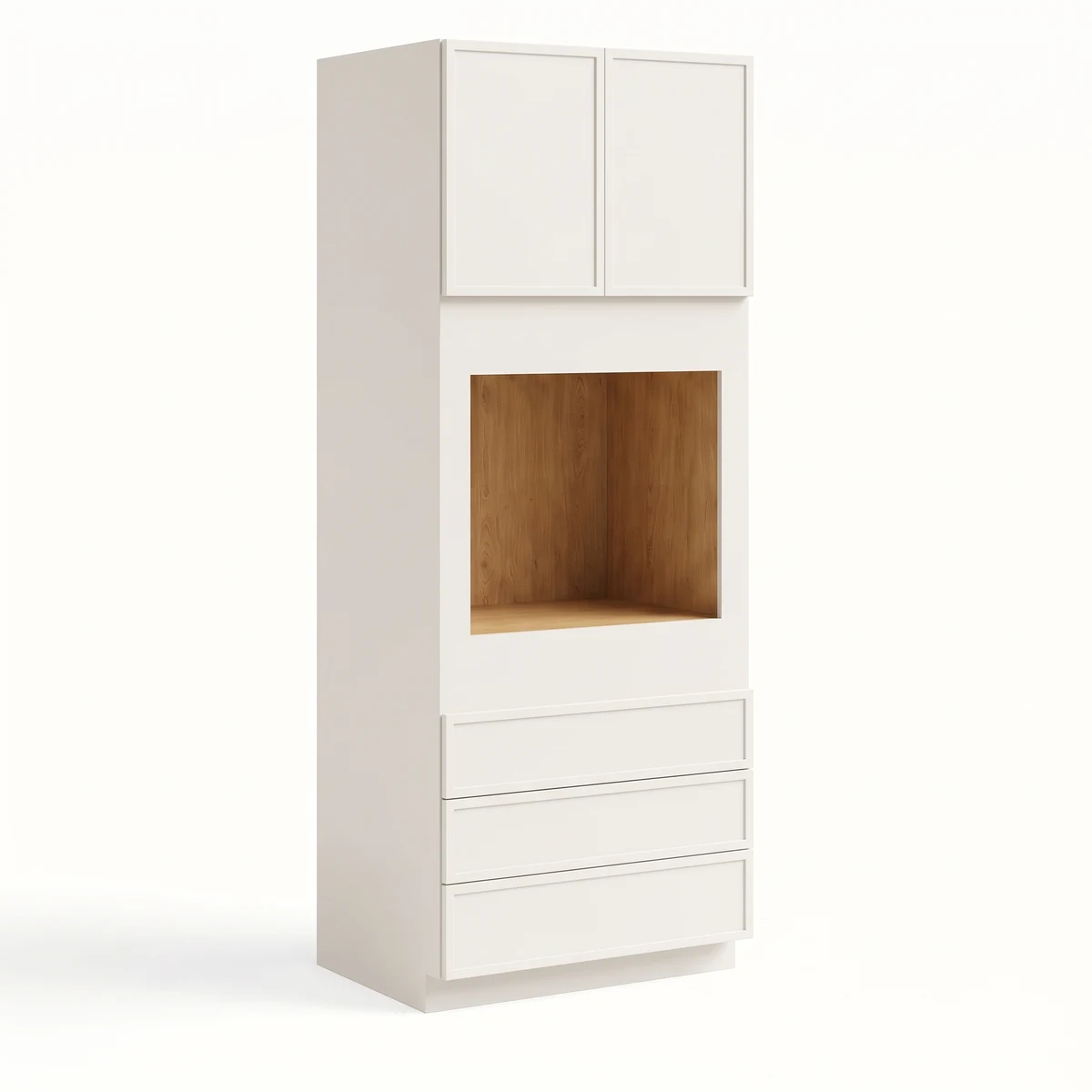 30″ W Double Door Oven Pantry Cabinet with Three Drawers