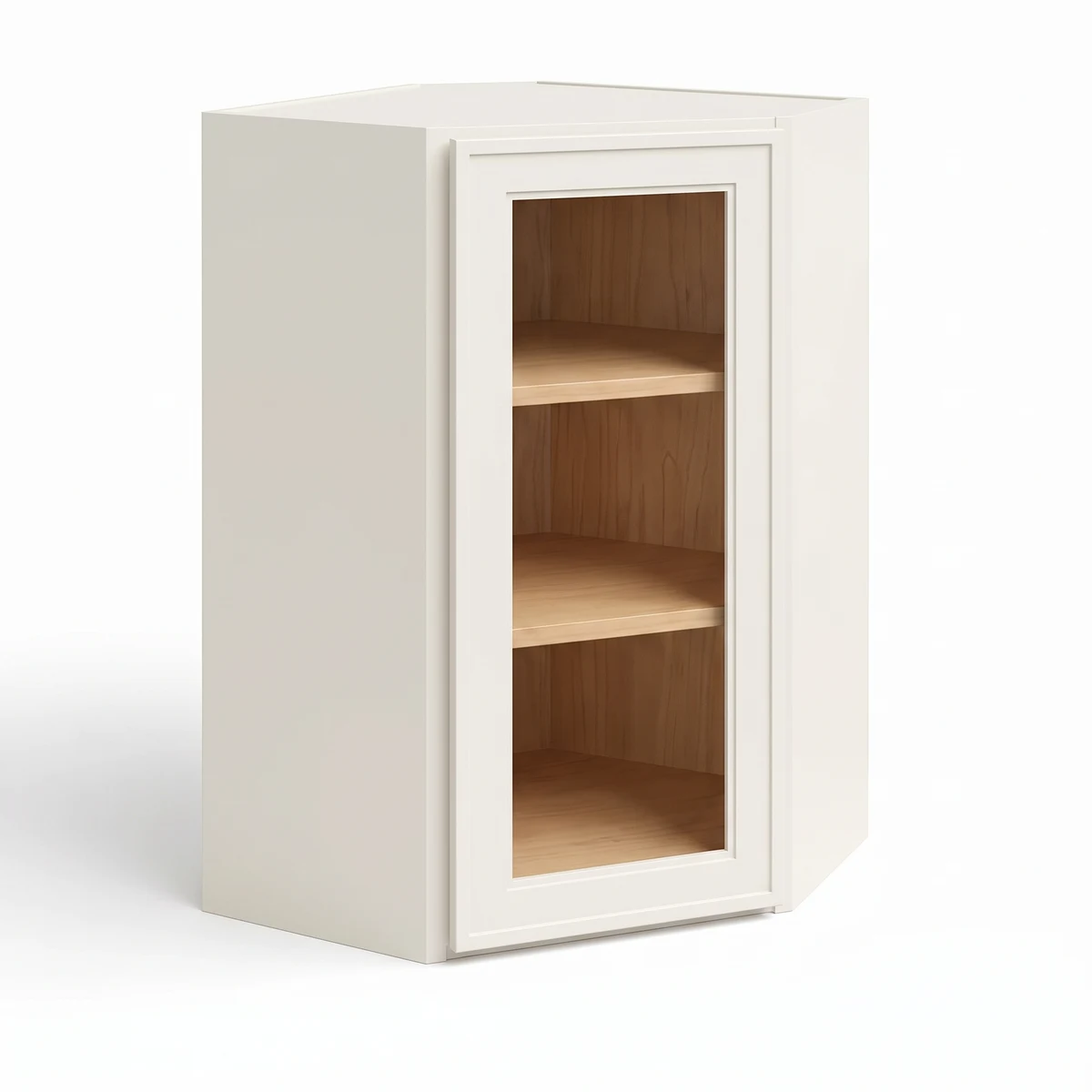 24″ Diagonal Corner Wall Cabinet with Glass Door
