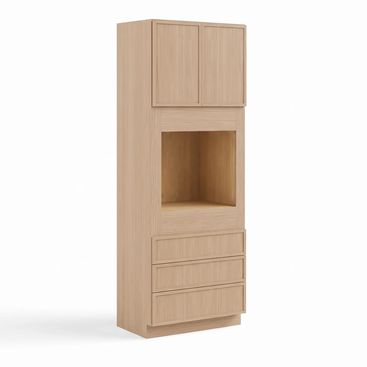 30″ W Double Door Oven Pantry Cabinet with Three Drawers