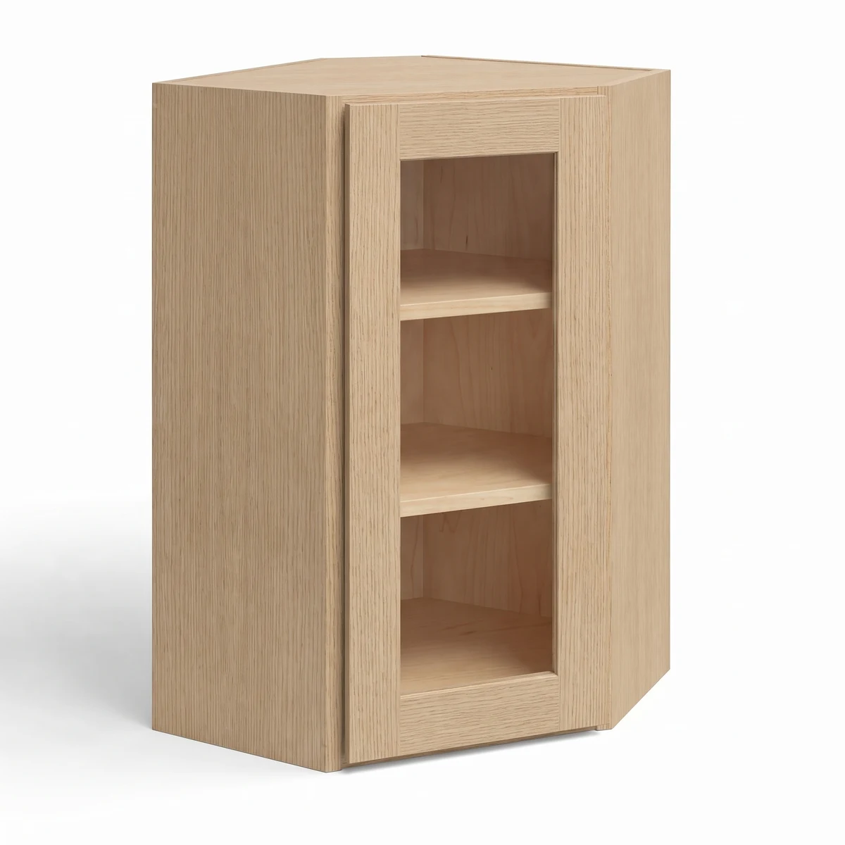 24″ Diagonal Corner Wall Cabinet with Glass Door