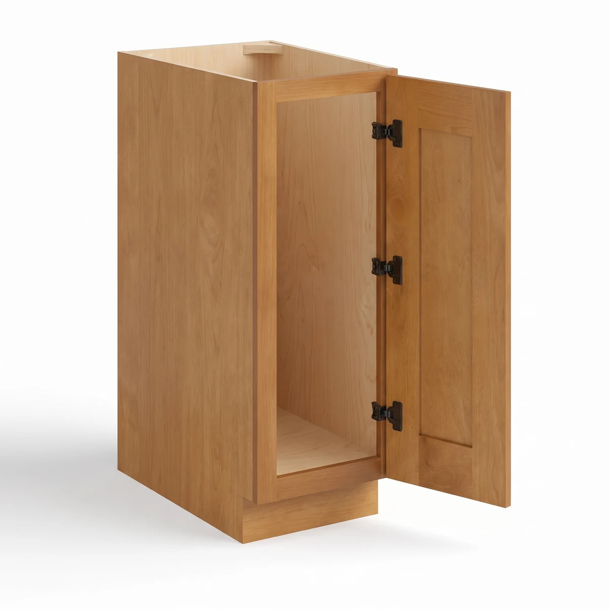 Base Cabinet Single Door Full Height — Timber, open