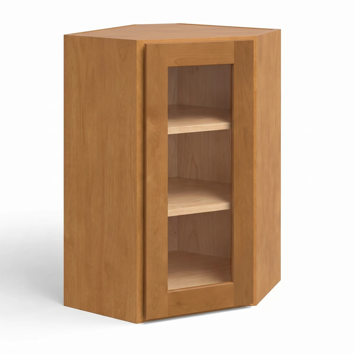 24″ Diagonal Corner Wall Cabinet with Glass Door