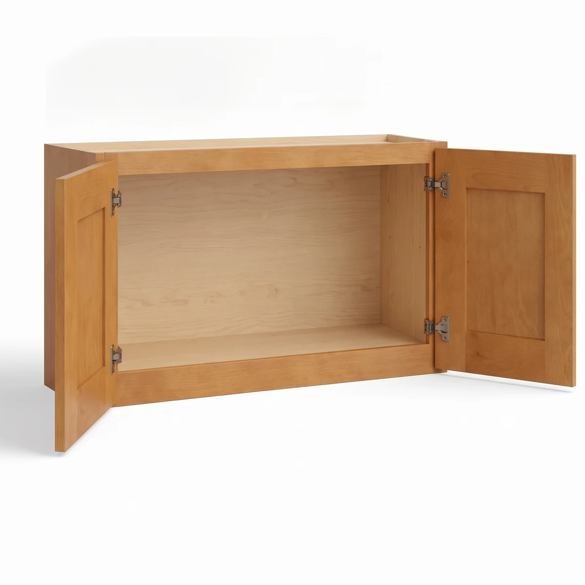 12" H Double Door Wall Cabinet — Timber, open