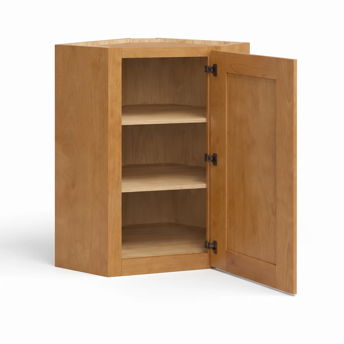30" H Single Door Wall Cabinet — Timber, open
