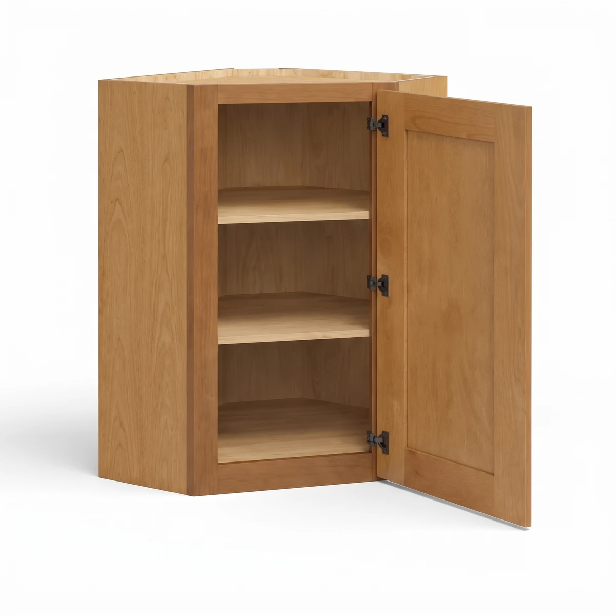 36" H Single Door Wall Cabinet — Timber, open