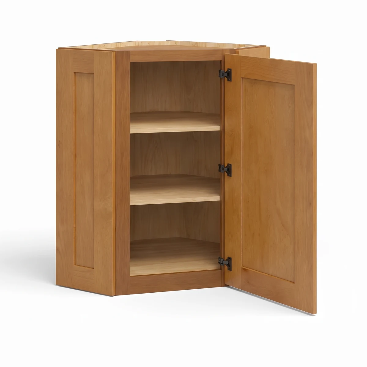 42" H Single Door Wall Cabinet — Timber, open