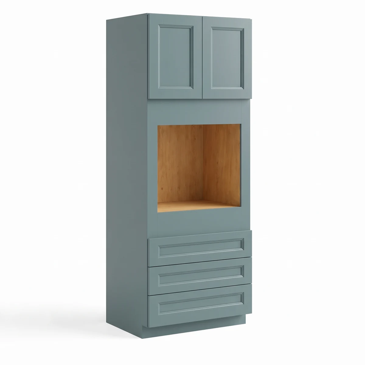30″ W Double Door Oven Pantry Cabinet with Three Drawers